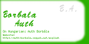 borbala auth business card
